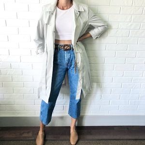 Club Monaco lightweight snap front trench coat L